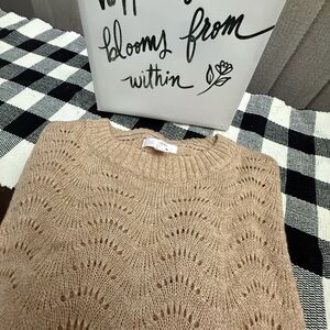 LC Lauren Conrad Beige Crew Neck Sweater